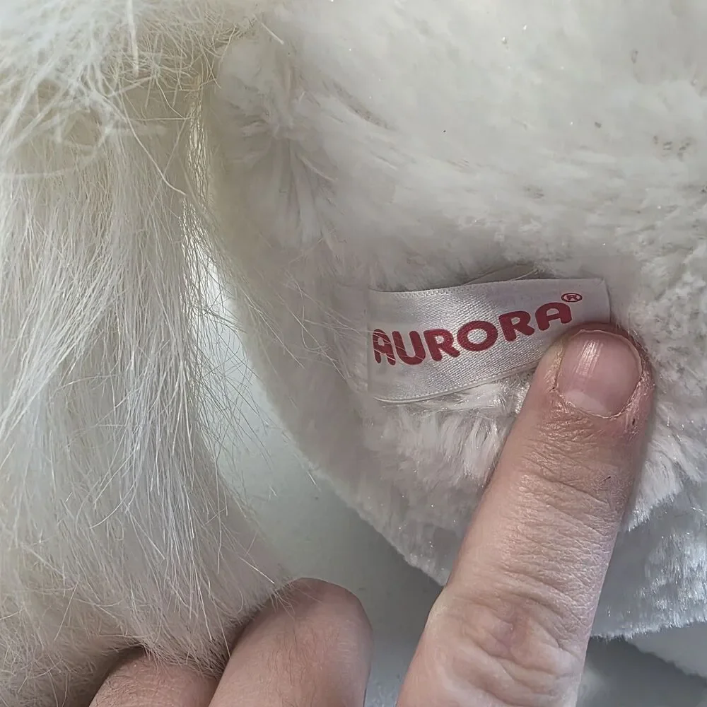 Aurora Large Unicorn Plush White Gold Magical Fluffy Soft Toy Sitting 21” Tall